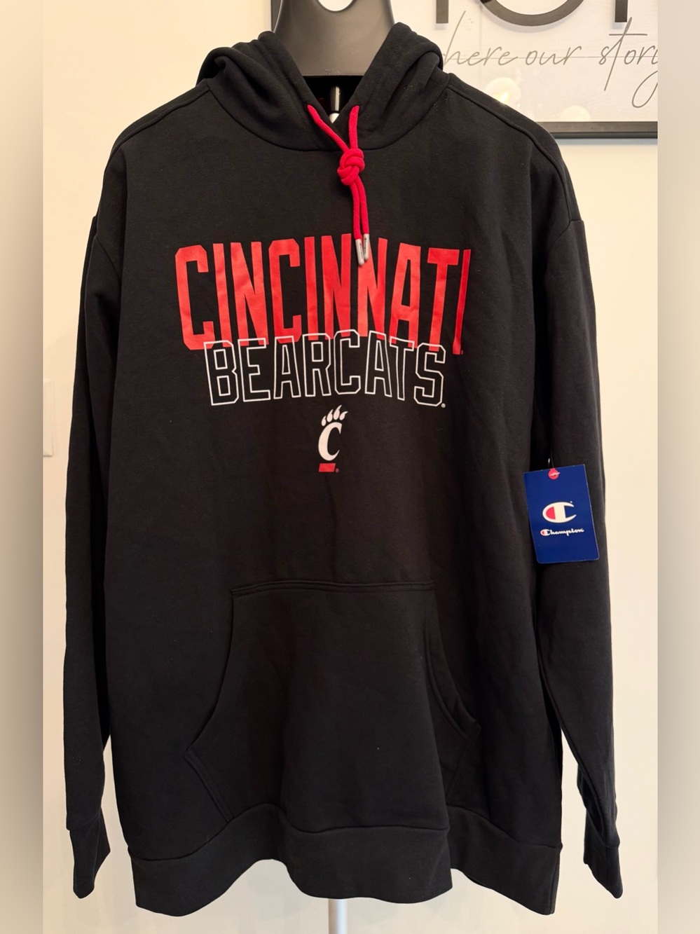 Champion Men's Cincinnati Bearcats Black Stadium Promo Pullover Hoodie